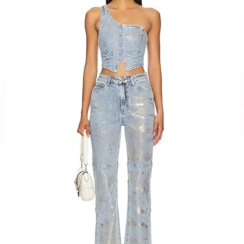 AFRM Metallic Denim Set